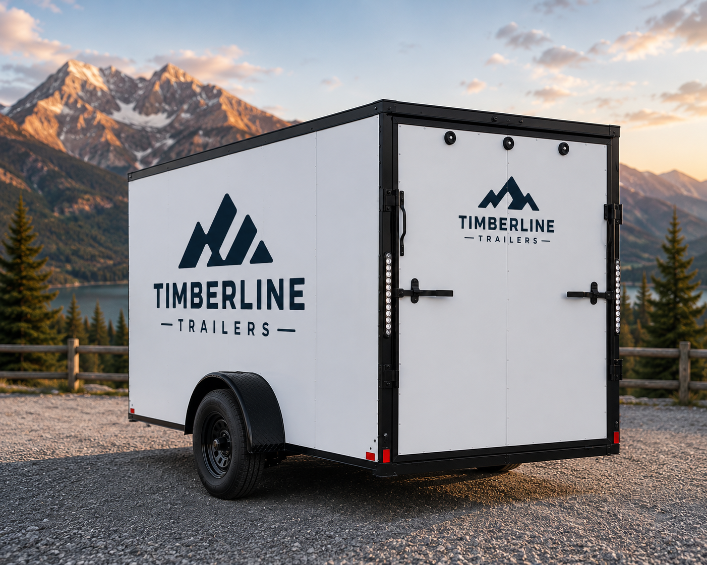 White Timberline Trailers enclosed cargo trailer